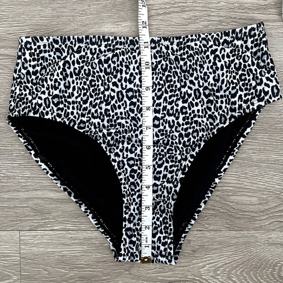 NWT Social Angel Bikini Set Halter Wrap Top High Rise Bottom Black White - Small - Picture 14 of 16